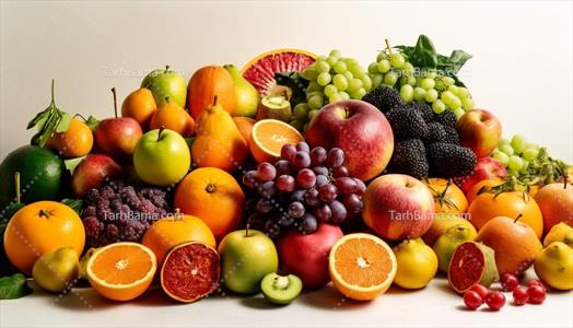 تصویر با کیفیت میوه های کنار هم ساخته شده با Ai